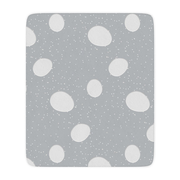 Grey Polka Dot Soft Sherpa Throw Blanket