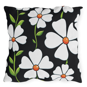 throw pillow with 'Reversible Floral' design
