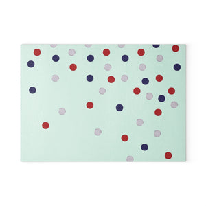 Patriotic Red White Blue Polka Dots Glass home decor item