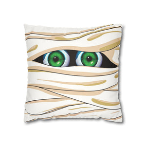 throw pillow with 'Funny Mummy Halloween Soft Cover' design