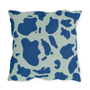 Blue Animal Print Outdoor Indoor Throw Pillow