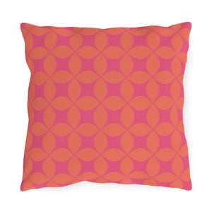 Pink & Orange Art Deco Indoor Outdoor Pillow