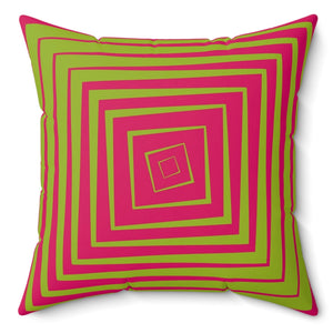 Pink & Green Reversible Retro Throw Pillow