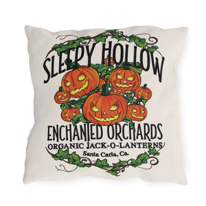 throw pillow with 'Sleepy Hollow Orchards' design