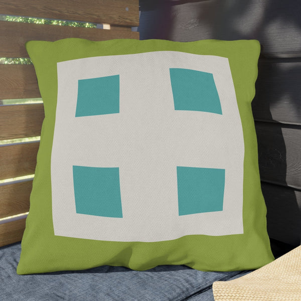 Pastel Green & Blue Indoor Outdoor Throw Pillow