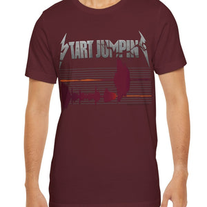 Dark grey t-shirt with 'Virginia Tech Metallica Seismograph Chart' design on a white background