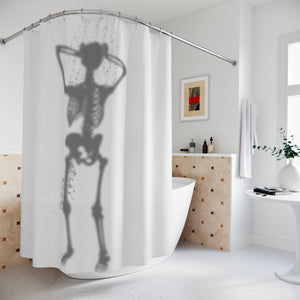 Showering Skeleton Funny Bath Shower Curtain