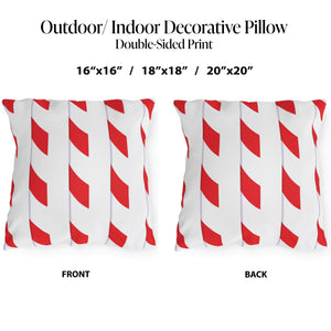 Candy Cane Striped Christmas Throw Pillow