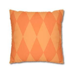 Reversible Orange Spring Harlequin Pillow Cover