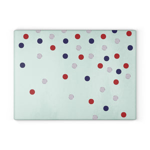 Patriotic Red White Blue Polka Dots Glass home decor item