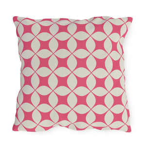 Pink & White Art Deco Indoor Outdoor Pillow