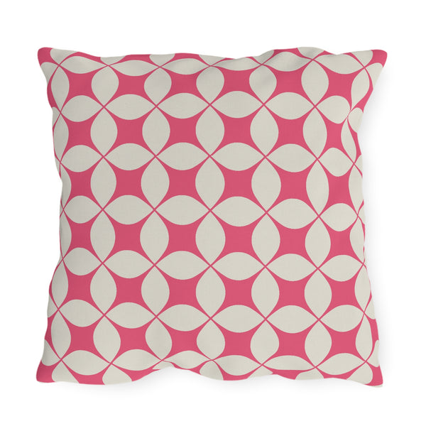 Pink & Ivory Art Decor Indoor Outdoor Throw Pillow