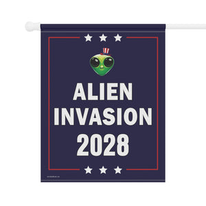Alien Invasion 2028 Funny Election Flag