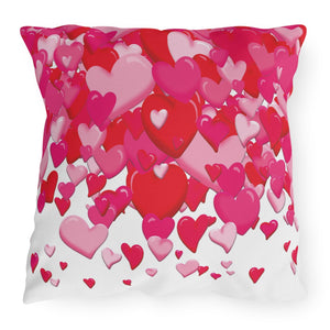 hearts love Valentines pink outdoor throw pillow