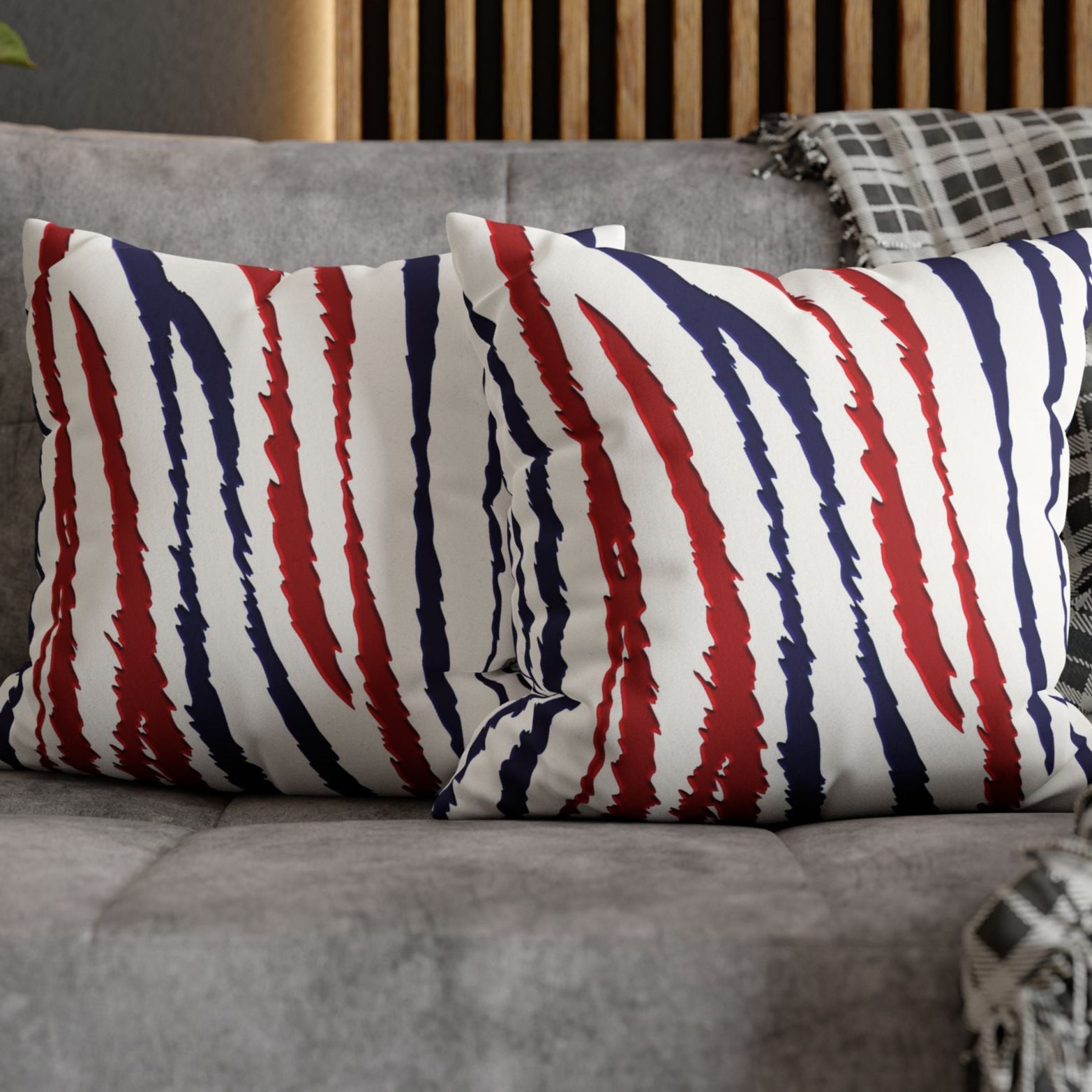 Red White Blue Animal Print Patriotic Soft Pillow Cover
