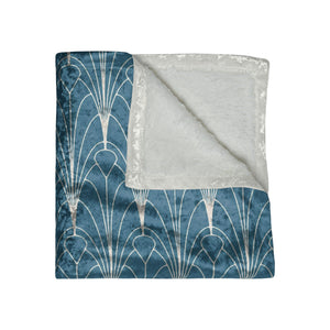 Teal Blue Art Deco Decorative Throw Blanket