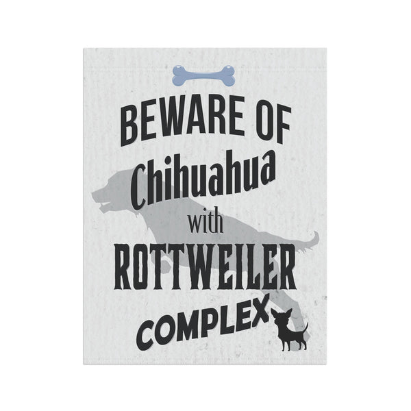 Beware of Chihuahua Dog Lovers Funny Yard Flag