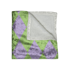 Purple and Green Harlequin Decorative Throw