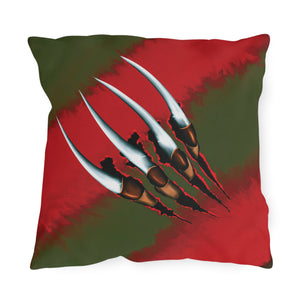 throw pillow with 'Nightmare on Elm Freddy Outdoor Indoor' design