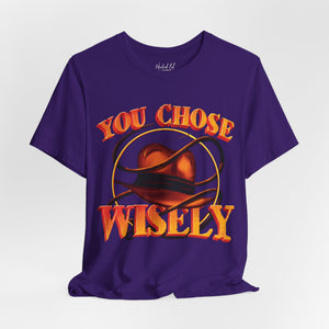 Black t-shirt with '80s Movies Pop Culture Action Novelty' design on a white background