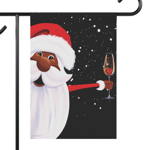 African American Santa Yard Flag