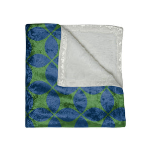 Blue & Green Art Deco Decorative Throw Blanket
