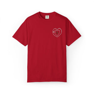 Embroidered Grinch Heart Holiday Comfort Colors® T-Shirt