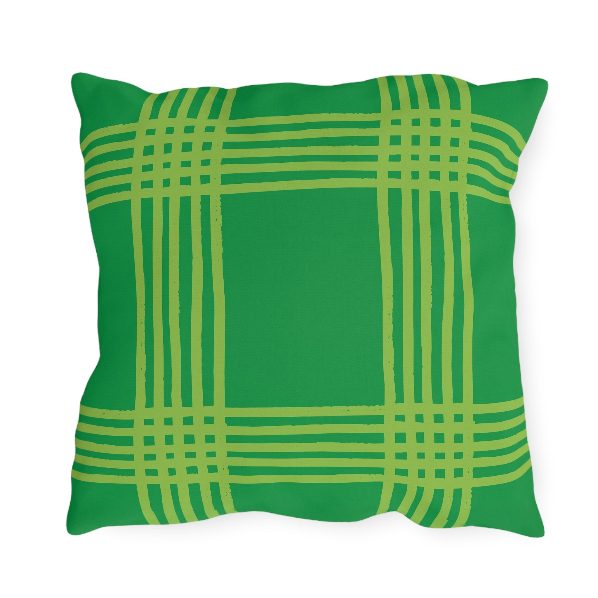 Purple and Green Indoor Outdoor Fall Reversible Throw Pillow