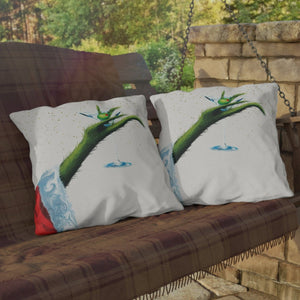throw pillow with 'Grinch Christmas Outdoor' design