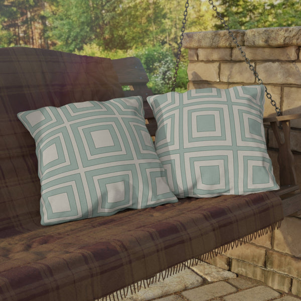 Light Green Ivory Modern Indoor Outdoor Throw Pillow