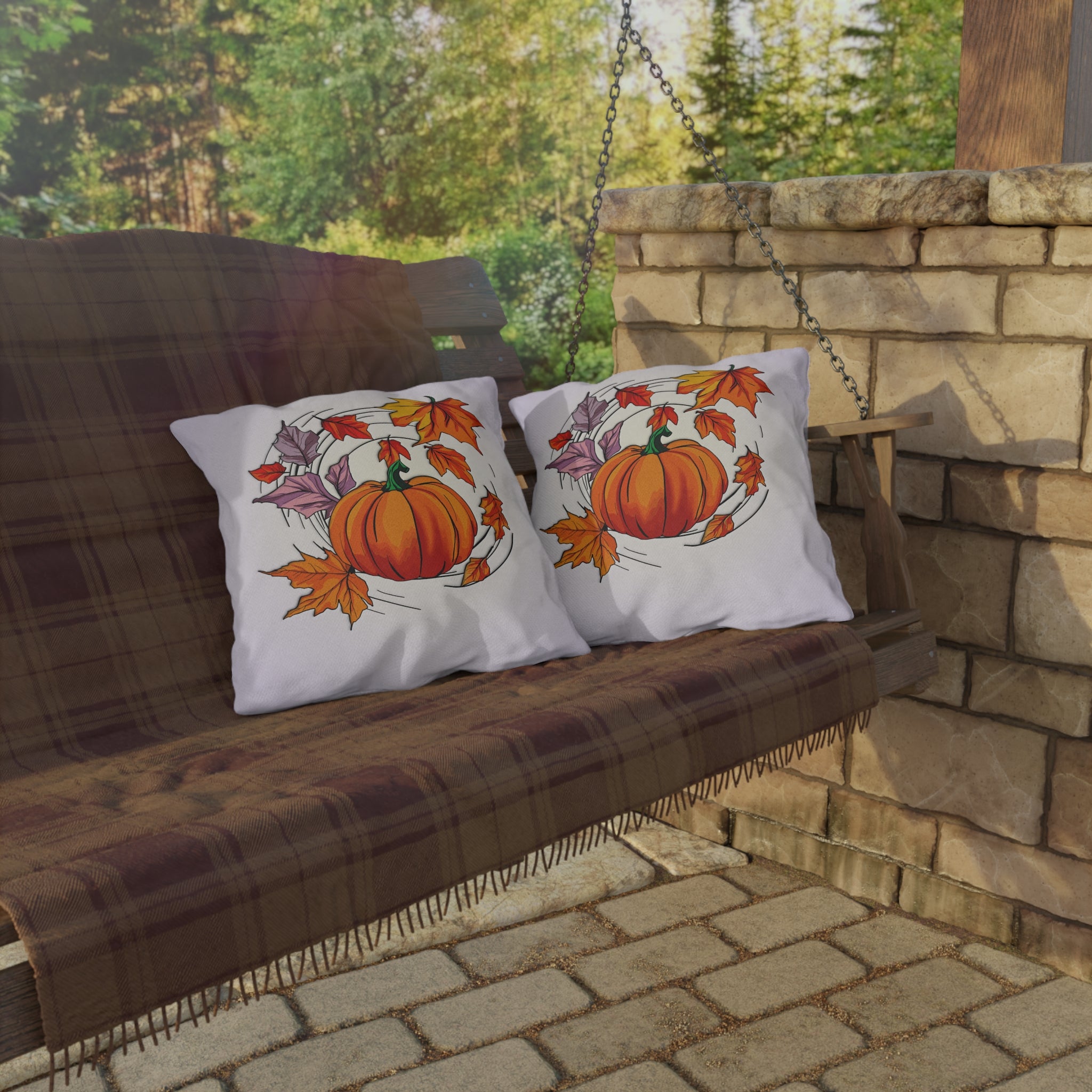 Fall Pumpkin Outdoor Throw Pillow
