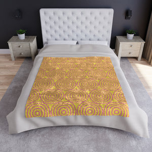 Soft sherpa blanket with 'Pastel Yellow & Pink Decorative Throw' design