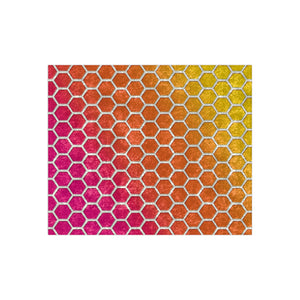 Soft sherpa blanket with 'Honeycomb Rainbow Spring Summer Decorative Throw' design