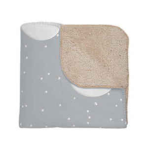Grey Polka Dot Soft Sherpa Throw Blanket