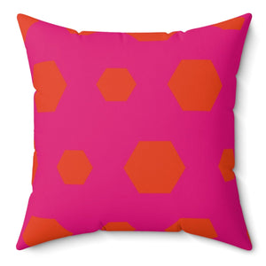 throw pillow with 'Pink & Orange Reversible' design