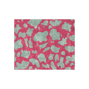 Pink & Mint Green Animal Print Decorative Throw Blanket