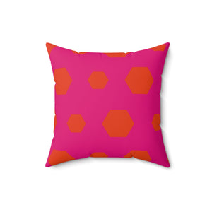 throw pillow with 'Pink & Orange Reversible' design