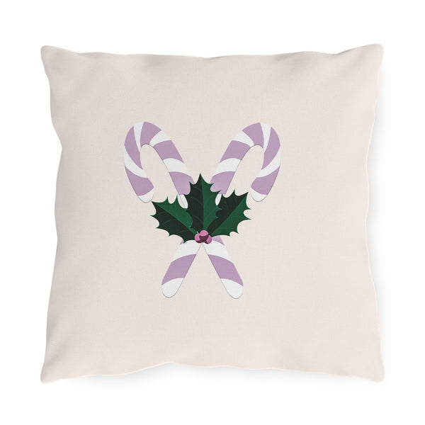 Indoor Outdoor Throw Pillow Pastel Candy Cane Christmas Decor