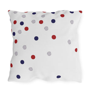 throw pillow with 'Patriotic Polka Dot American Chic Accent' design