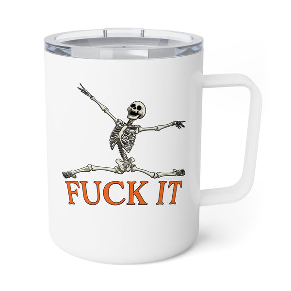 Fuck It Skeleton Funny Halloween Travel Mug 10oz