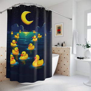 Yellow Rubber Ducks Bath Shower Curtain