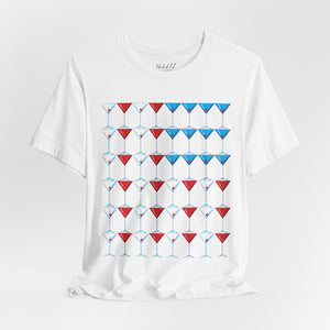 Natural t-shirt with 'Martini American Patriotic July 4th' design on a white background