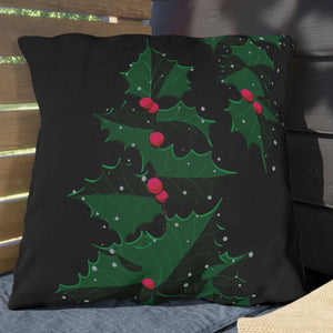 throw pillow with 'Holiday Ivy Christmas' design