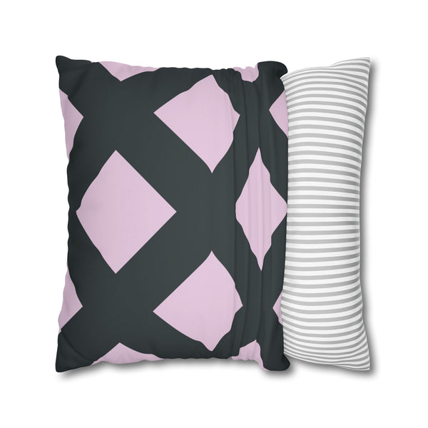 Lavender & Dark Grey Soft Pillow Cover Reversible