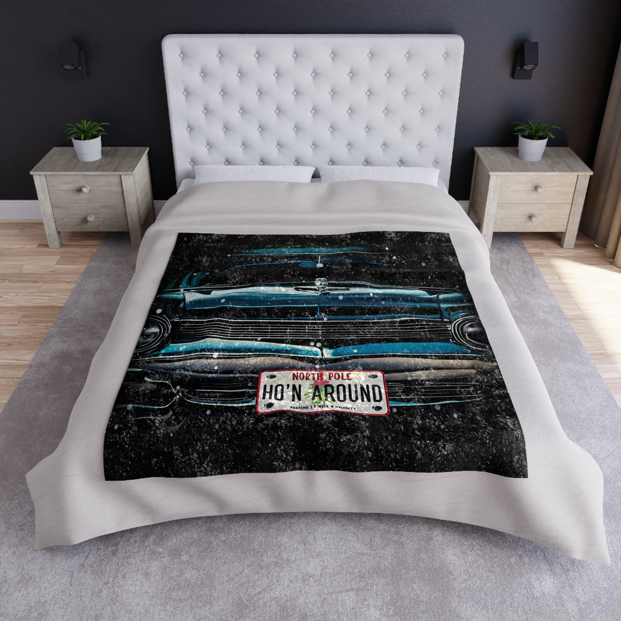 Classic Car Ho'in Around Funny Holiday Throw