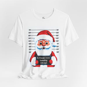 Arrested Santa Mug Shot Funny Christmas T-Shirt