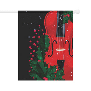 Garden flag with 'Violin Music Lovers Funny Christmas' design
