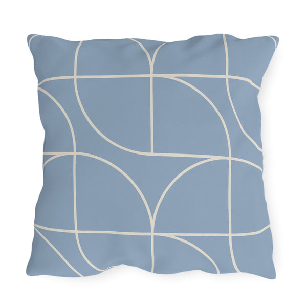 Blue & White Art Deco Indoor Outdoor Throw Pillow