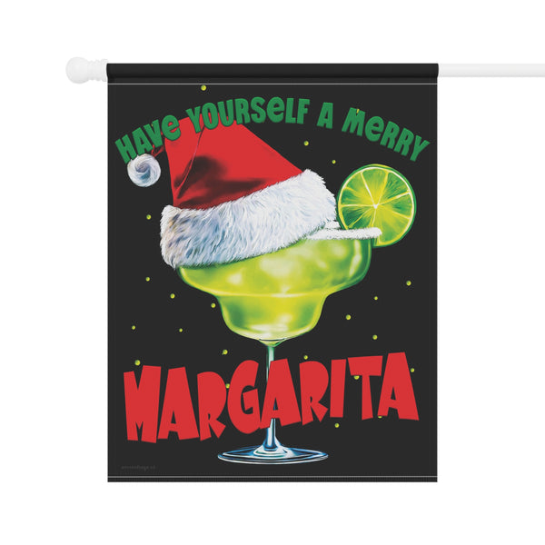 Merry Margarita Flag Funny Holiday Garden Flag