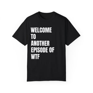 Berry t-shirt with 'WTF Funny Sarcastic' design on a white background